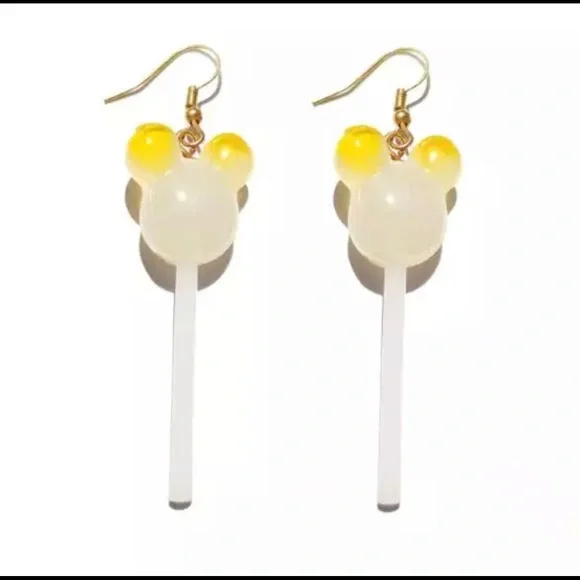 Mickey Mouse Candy Cloud Two Tone Lollipop Earrings | Disney Candy Jewelry | Mic - Picture 5 of 6